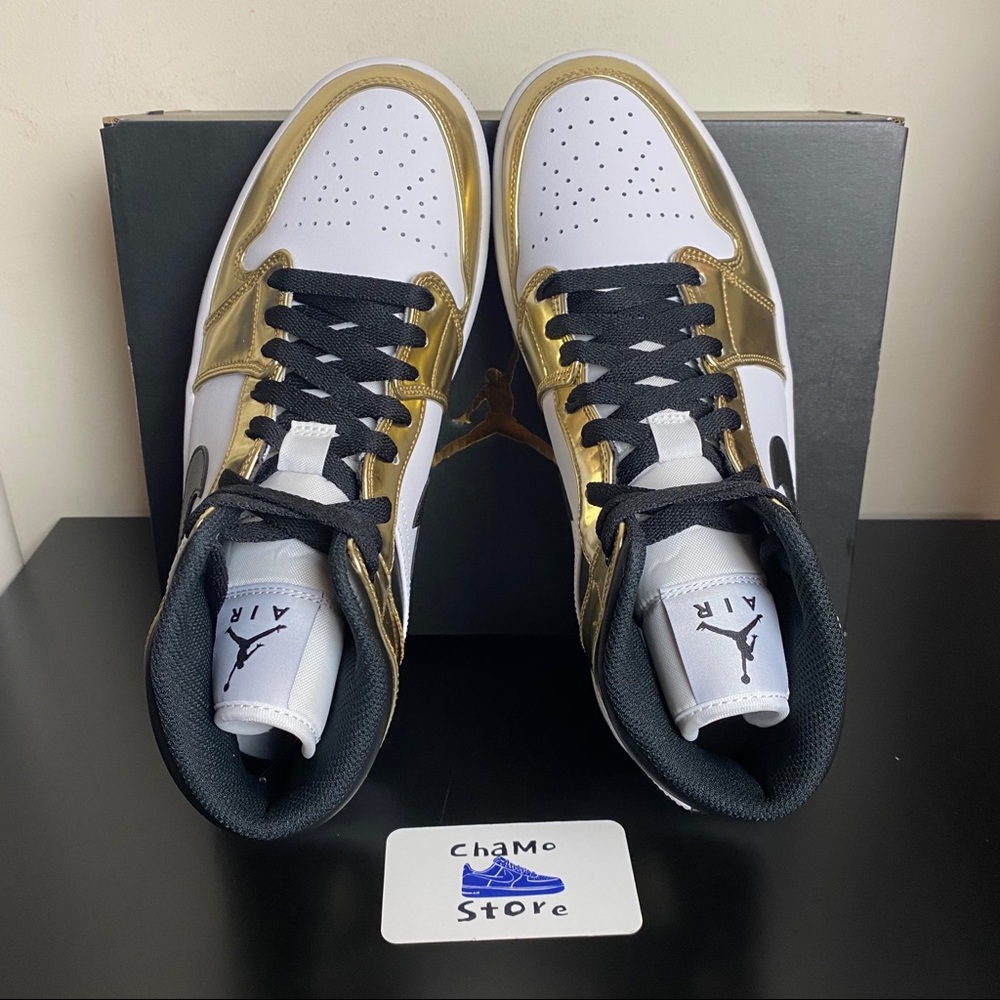 Nike Air Jordan 1 Mid SE Metallic Gold - Picture 6 of 8